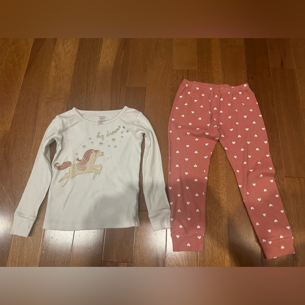 Carter's Kids Pajamas - Cream and Pink
